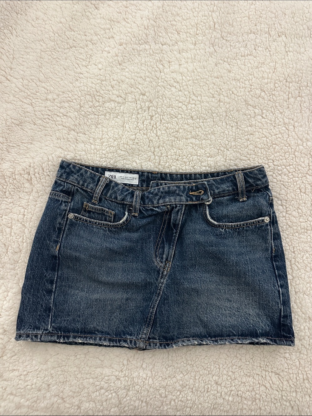 Zara Assymetrical Denim Mini Skirt